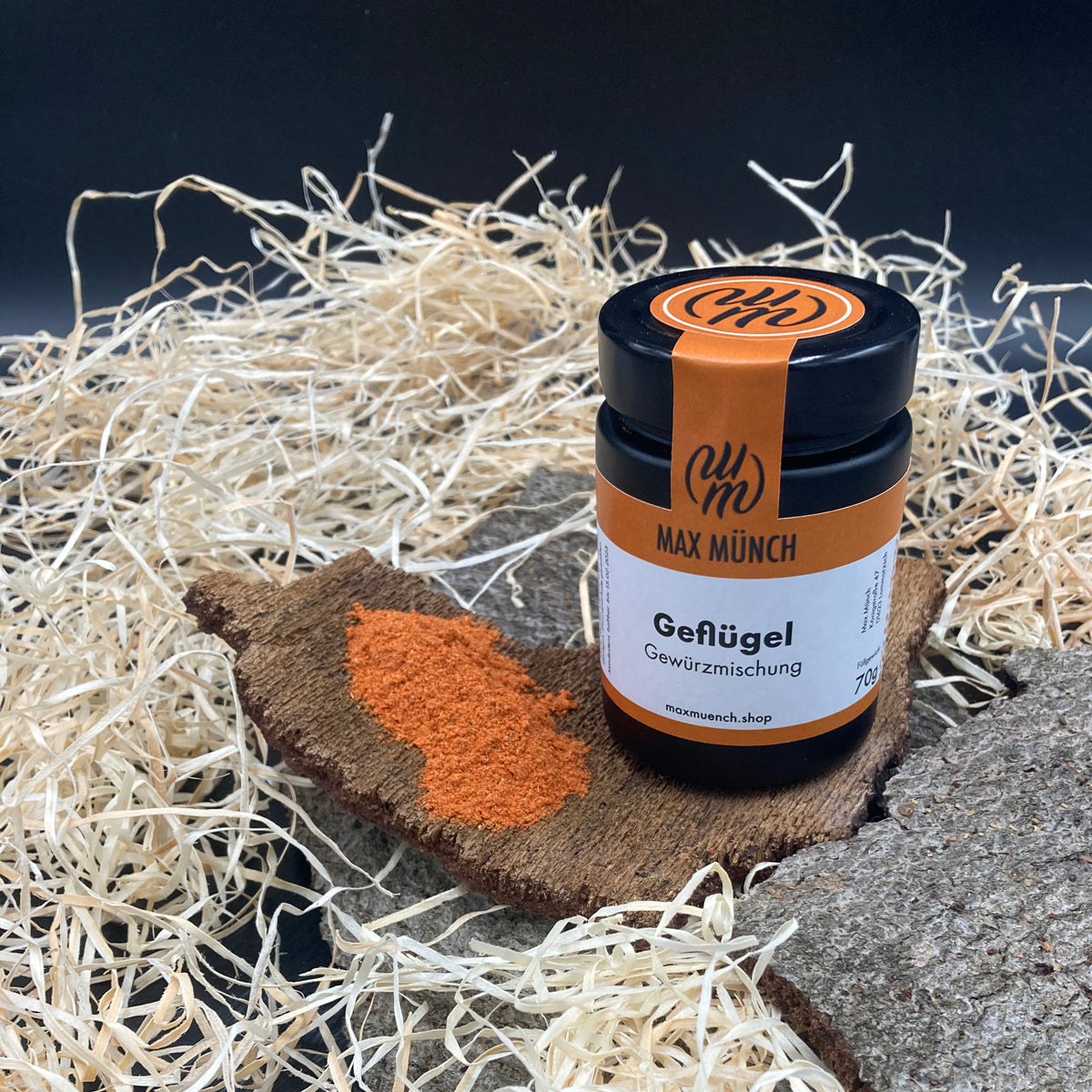 Geflügel Gewürzmischung mit Holz-Dekoration